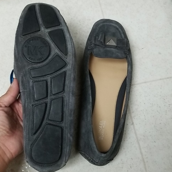 MICHAEL KORS suede loafers MK ballet flats grey - Picture 8 of 11